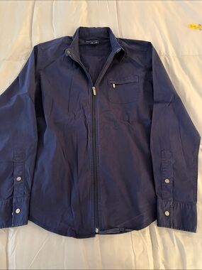 Ralph Lauren Navy Zip-Front Lightweight Shirt Jacket